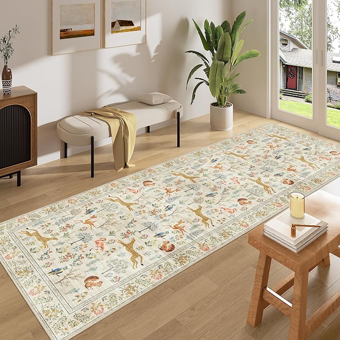 DUKINO 3x8 Runner Rug, Animal Washable Runner Rug - Image 3