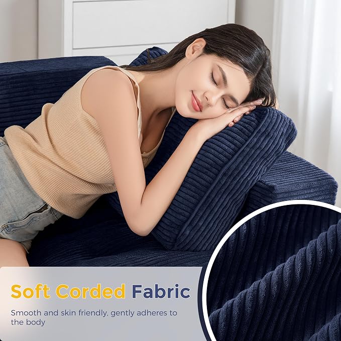 MAXYOYO Loveseat Sofa Couch, Upholstered Bean Bag Chair Cloud 2-Seat - Image 8