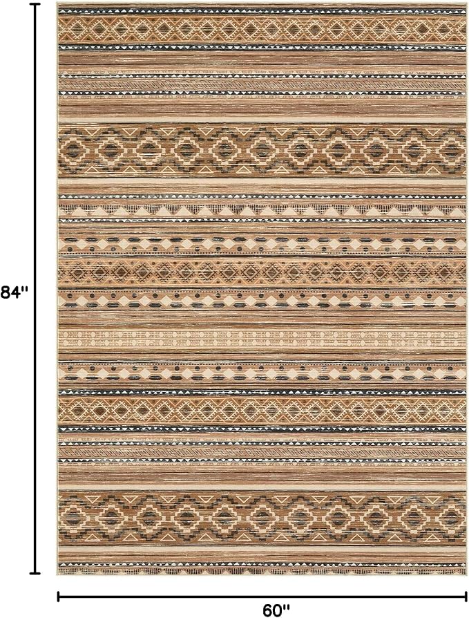cotiled Boho 5x7 Area Rugs for Living Room: Soft Moroccan Washable Rug | Solve - Image 2