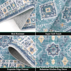 HEBE Boho Kitchen Rugs Set of 3, Non Slip Washable Kitchen Mats - Image 4