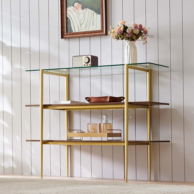 LumFurn Glass Console Table for Living Room, Foyer & Entrance, H41 x W14 x - Image 5
