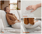 77" Oversized Chenille Couch Modular Sectional Sofa, Washable Cloud Couch - Image 6