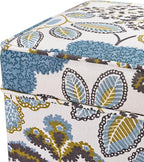 Adeco 18 Inch Linen Storage Ottoman Cube, Upholstered Footstool - Image 6