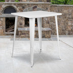 Flash Furniture Nolan Commercial Grade 31.5" Square White Metal Indoor-Outdoor - Image 2