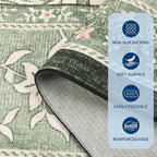 GarveeHome Provence Sage Green 6x9 Area Rugs, Botanical Grove Vintage - Image 7