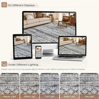 cotiled Boho 10x12 Area Rug for Living Room: Large Moroccan Washable Rug | - Image 7