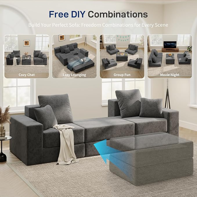 Cloud Modular Sectional Sofa, Comfy Boneless Couch - Image 4