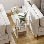 Tempered Glass Side Tables Set of 2 Acrylic End Table - Image 7