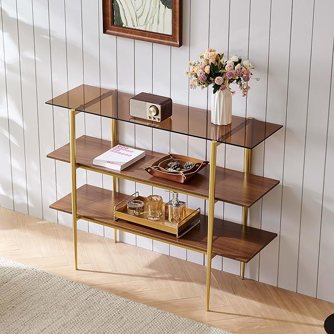 LumFurn Glass Console Table for Living Room, Foyer & Entryway, L41 x W14 x H31 by LumFurn
