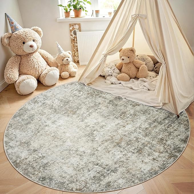 Aelenmu Round Rug 6ft Washable Rug - Image 4