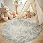 Aelenmu Round Rug 5ft Washable Rug - Image 4