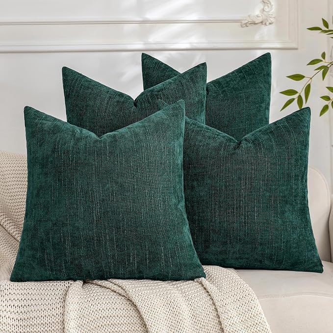 Set of 4 Soft Textured Decorative Throw Pillow Covers 22x22 Inch Cozy Farmhouse by Cozoomy