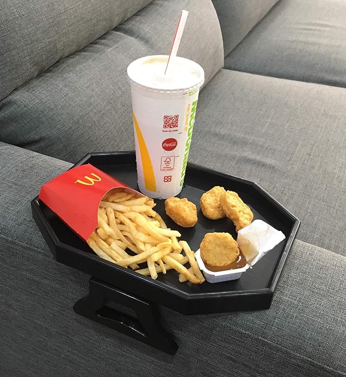Sofa Arm Clip Table, Armrest Tray Table, Drinks/Remote Control/Snacks Holder … - Image 3