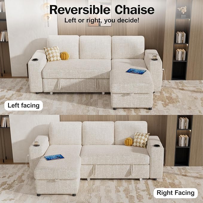 Vipbear 86" Modular Sectional Sleeper Sofa - Image 6