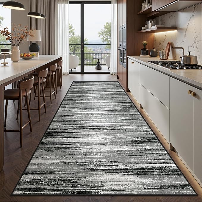 2'6 x 10' Runner Rug Non Slip, Washable Kitchen Rugs, Living Room, Long Rug - Image 3