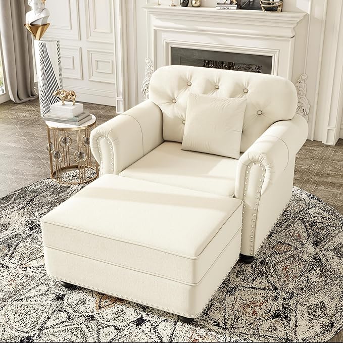 KEIKI 41" Velvet Chesterfield Sofa by KEIKI