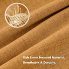 MIULEE Fall 100% Blackout Linen Curtains 42" x 63" Mustard Yellow 2 Panels | - Image 3