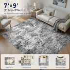 DMOYEST Area Rug Living Room Rugs 7x9 Washable Abstract Grey Carpet | Neutral - Image 7