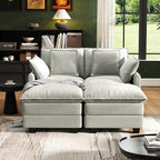 58" Cloud Couch Loveseat, Deep Seat Modular Sectional Sofa - Image 7