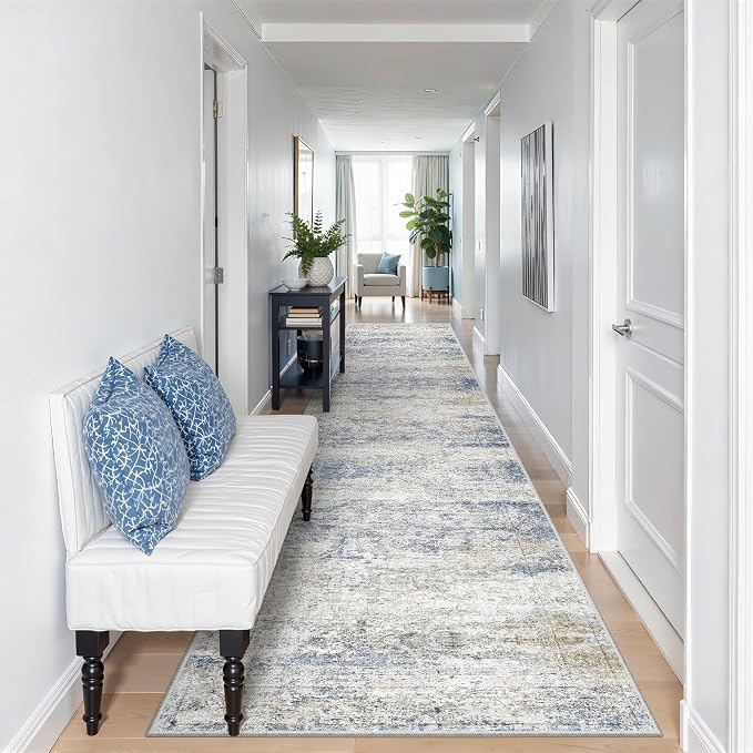2'6 x 12' Runner Rug Non Slip, Washable Kitchen Rugs, Living Room, Long Rug - Image 3