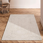 Hausattire Hand Woven Jute Braided Rug, 2x3 ft, Off-White | 100% natural jute - Image 5