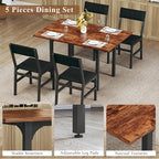 HUAHUU Dining Table Set for 4, Extendable Kitchen Table Cushion Chairs Set of 4 - Image 7