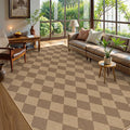 Lahome Checkered Easy Jute Dining Room Rug, 9x12 Outdoor Area Rugs Washable | by Lahome