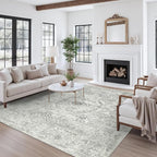 Soalmost Washable Area Rug 8x10 Large Soft Living Room Rugs Light Gray | - Image 9