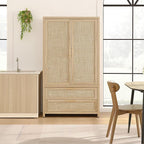 SICOTAS Armoire Wardrobe Closet, Larger Rattan Armoires Wardrobe Cabinet - Image 12