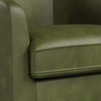 Swivel Barrel Accent Chair, Round Faux Leather Living Room Arm Chairs, Modern - Image 8
