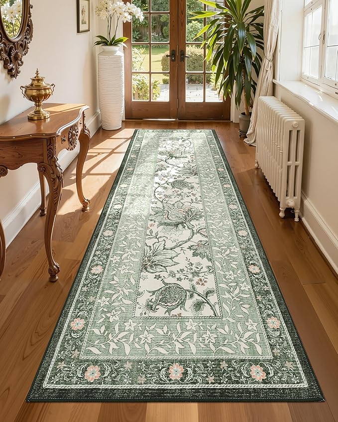 GarveeHome Sage Green 2x6 Washable Kitchen Runner Rugs Non Slip Provence - Image 4
