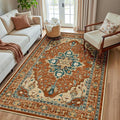 RELEANY Washable Area Rug, Water Repellent, Pet Friendly, Vintage Floral Boho by RELEANY
