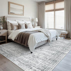 Soalmost 10x12 Area Rugs for Living Room Washable Rug Non-Slip Grey | Large - Image 5