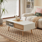 Boho Coffee Table for Living Room, 41.3" Rattan Coffee Table - Image 2