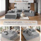 108" Oversized Cloud Sectional Couch, Comfort L Shaped Boneless Couch - Image 6