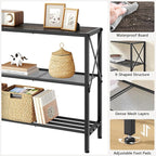 Hoctieon Industrial Console Table, 3 Tier Entryway Table, Hallway Table - Image 6