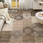 UERMEI 10x12 Area Rug for Living Room, Washable Brown Modern Geometric - Image 7