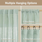Light Sage Linen Curtains 45 Inches Long - Image 3