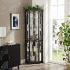 Corner Curio Cabinet, 150lbs Heavy Duty Glass Display Cabinet - Image 6