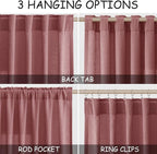 Canyon Rose Linen Curtains for Living Room 63 Inches Long 2 Panel Set Light - Image 2
