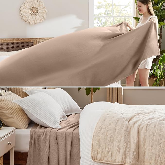 Bedsure GentleSoft 100% Cotton Blanket King Size - Image 4
