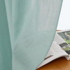 Chyhomenyc Aqua Green Semi Sheer Curtains 54 Inch Length - Image 7