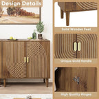Smuxee Walnut Sideboard Cabinet, Freestanding Buffet Cabinet - Image 4