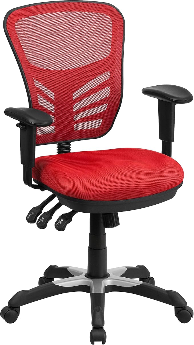 Flash Furniture Nicholas Mid-Back Red Mesh Multifunction Executive Swivel by FlashFurniture