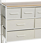 Household Essentials Coastal Oak & Iron Vintage 8-Drawer Sideboard - Image 6