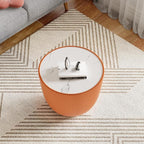 Round Marble Coffee Table Set of 2, 2 Piece White Coffee Table and End Table - Image 8