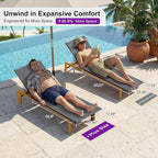 PURPLE LEAF Extra Wide Outdoor Chaise Lounge French Hand Woven Wicker Patio - Image 2