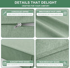 Summsun Outdoor Cushions for Patio Furniture, Faux Linen Water Resistant - Image 5