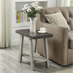 Roundhill Furniture Athens Contemporary Two-Tone Wood Shelf Side Table - Image 2