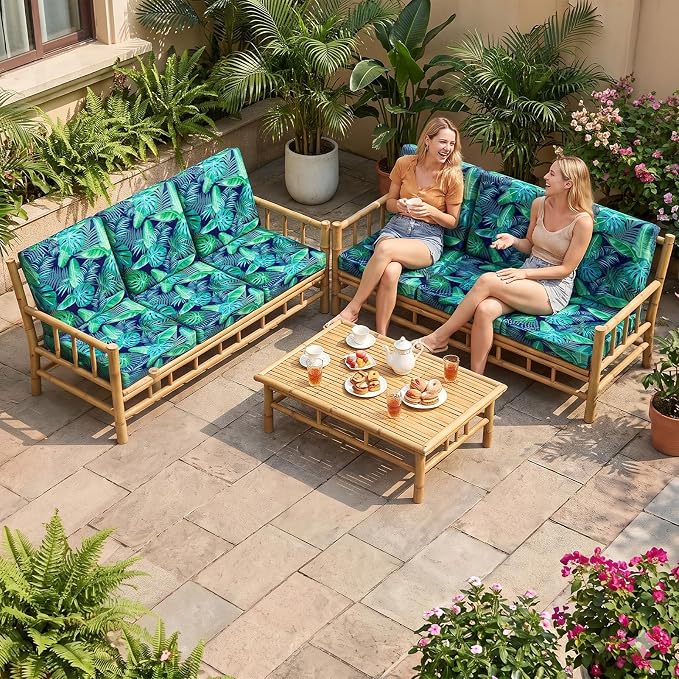 12Pcs Patio Cushion Covers Stretch Outdoor Furniture Protector Slipcovers | - Image 2